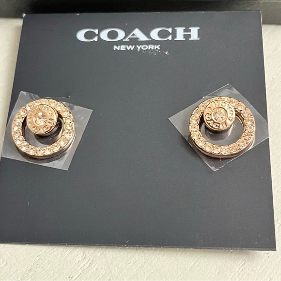 NWT Coach Gold Halo Stud Earrings - Picture 4 of 7